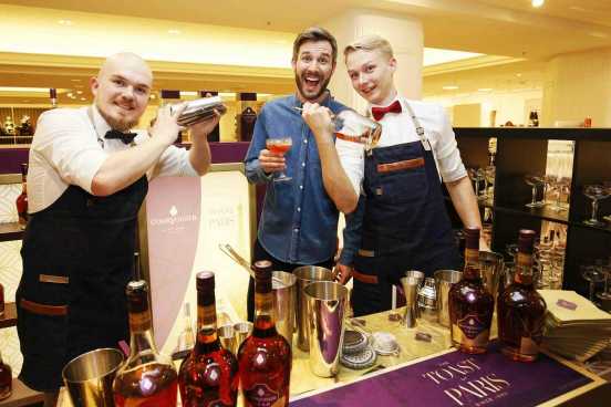 HAMBURG, GERMANY - DECEMBER 01:  Jochen Schropp and two barkeeper are seen at the GALA Christmas Shopping Night 2016 at Alsterhaus on December 1, 2016 in Hamburg, Germany.  (Photo by Axel Kirchhof/Getty Images for GALA) *** Local Caption *** Jochen Schropp